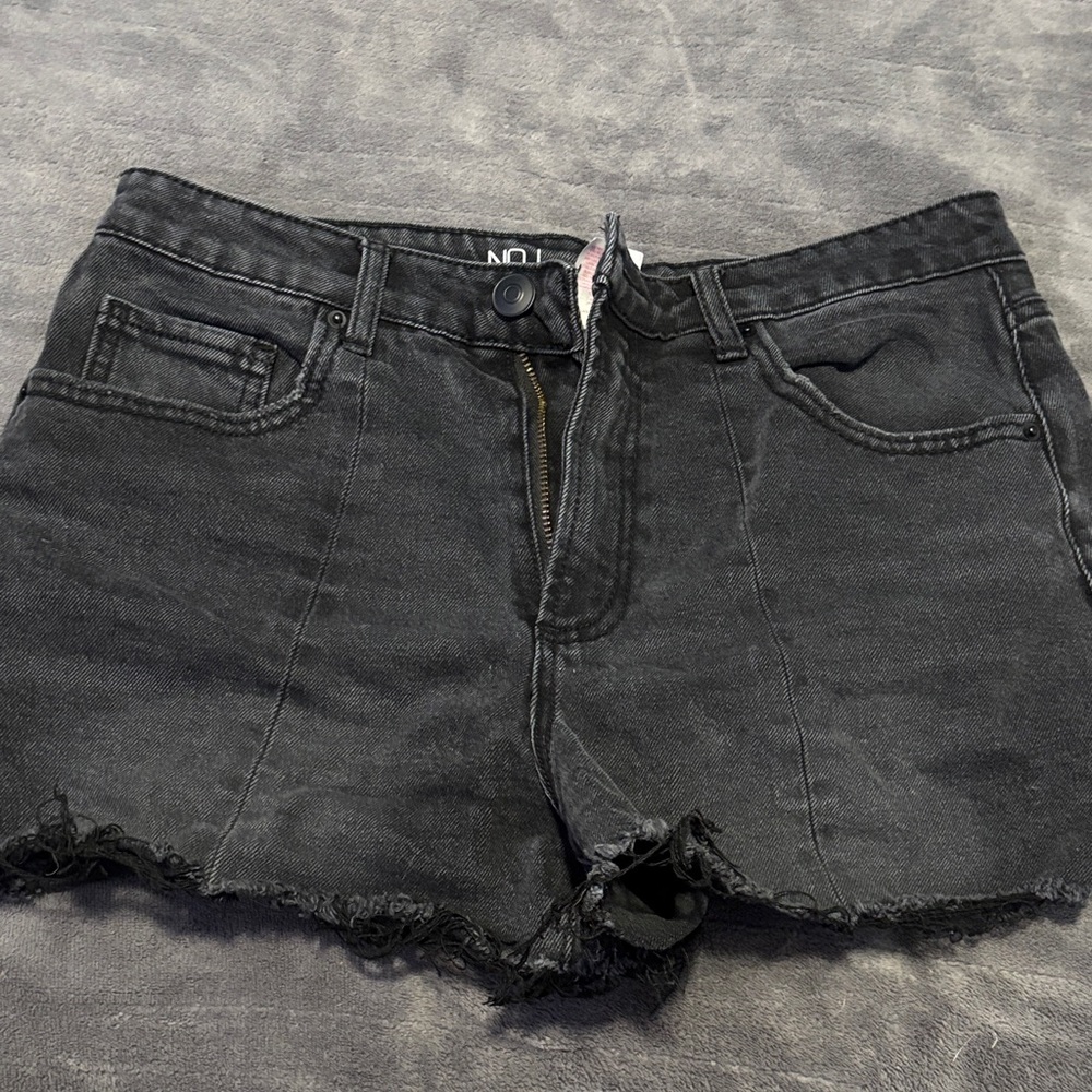 No Boundaries Dark Gray Jean Shorts